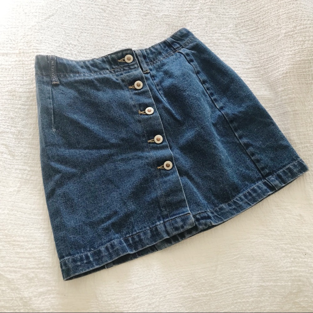 Vintage | 90’s High Waist Button Mini Skirt S XS